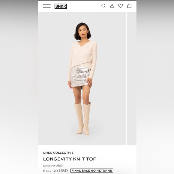 C/MEO Clollective Longevity Knit Top XS - Picture 1 of 6